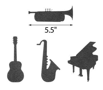 Musical Instruments Tracing Template Set 4pc